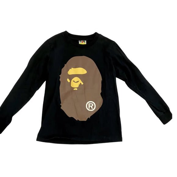 BAPE Big Ape Head Long Sleeve Tee in Black - Picture 1 of 7